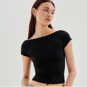 Urban Outfitters Black Open Back Crop Top
